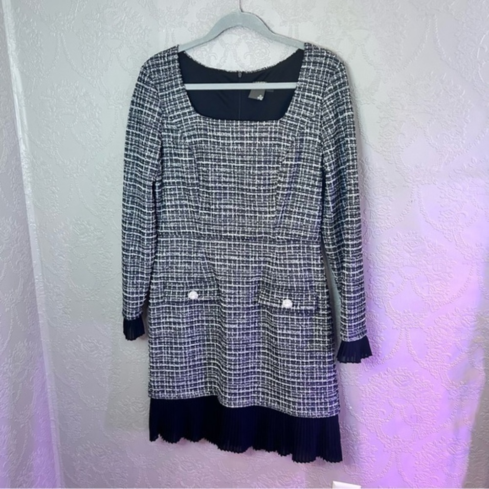 Elegant Black and White Tweed Dress Taylor 10